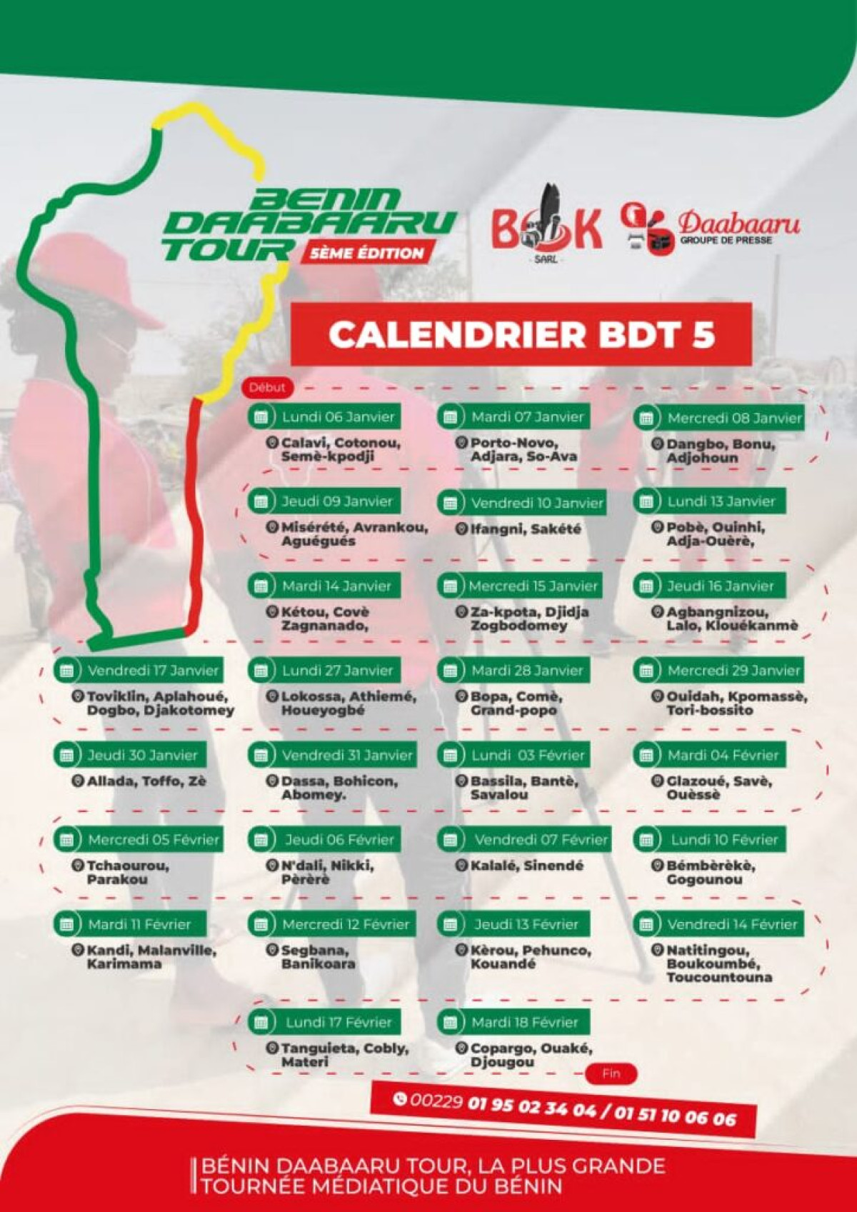 Bénin daabaaru tour 5: voici le programme complet 
