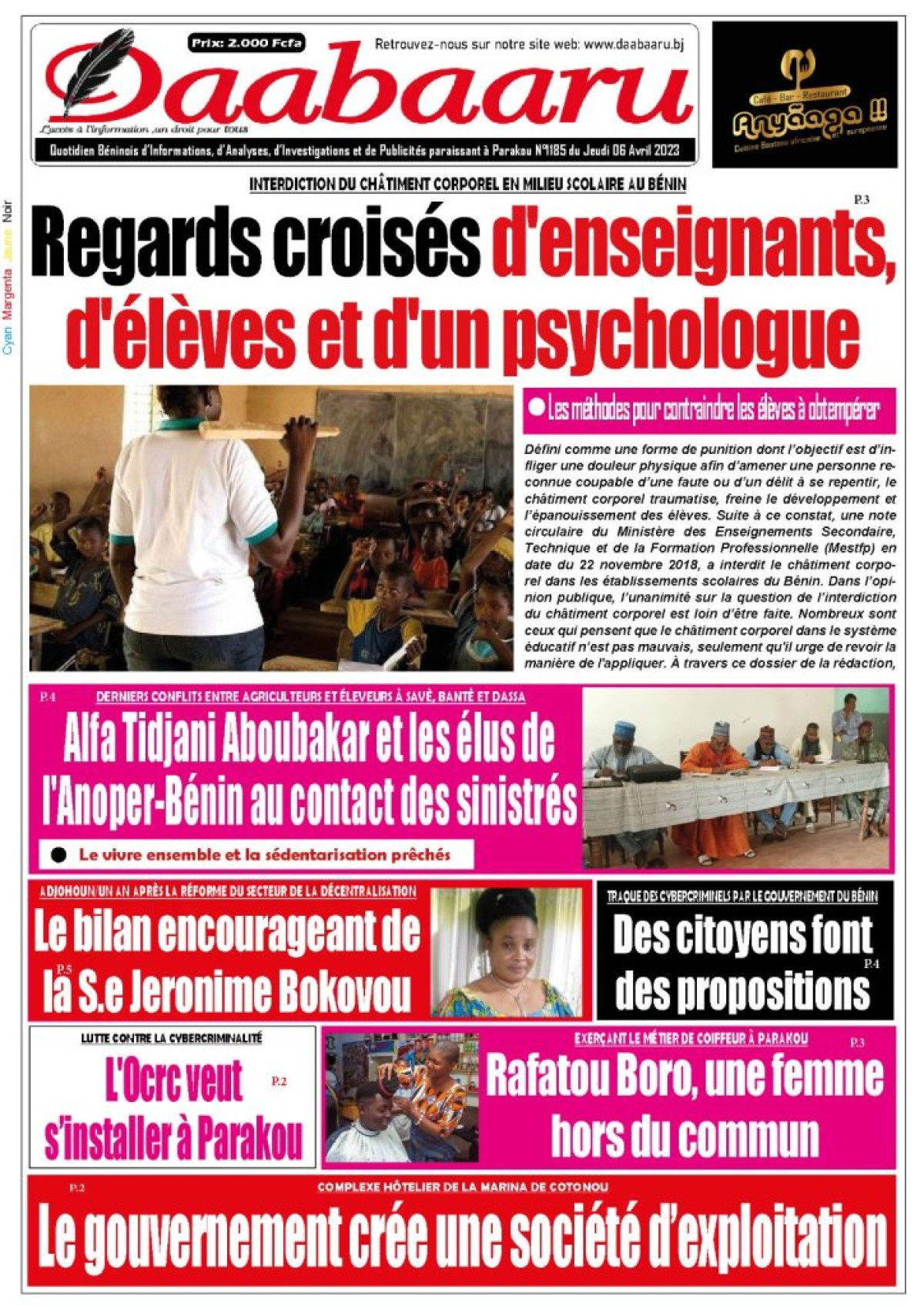UNE DU MERCREDI 6 AVRIL 2023