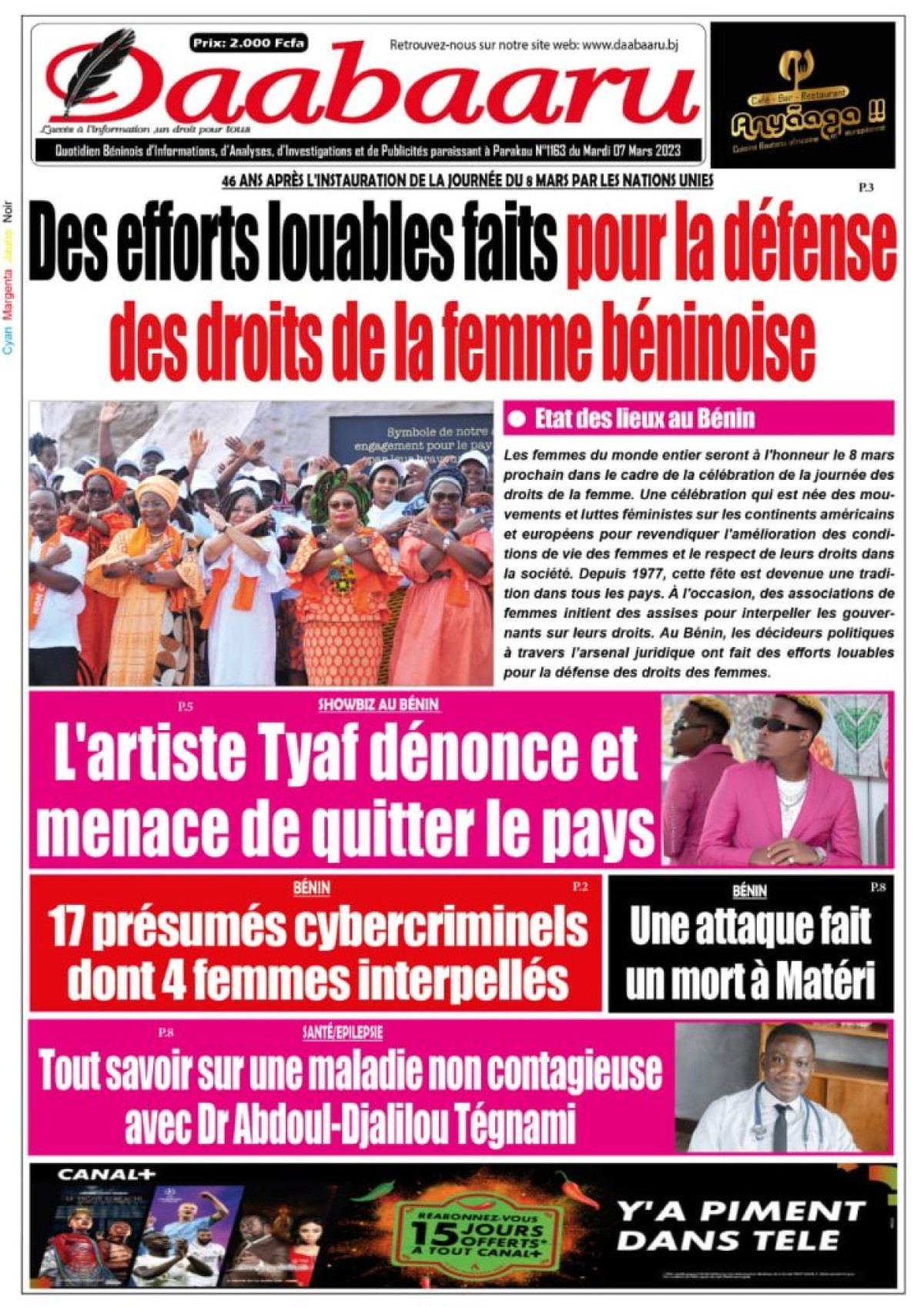 UNE DU MARDI 7 MARS 2023