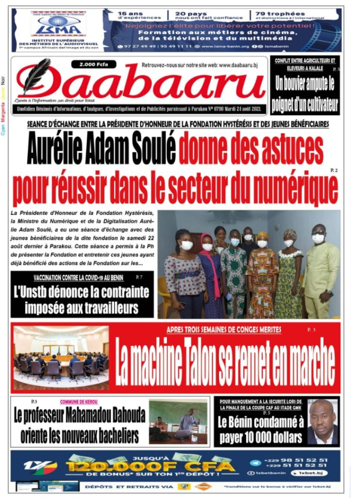 Parution du mardi 24 août 2021