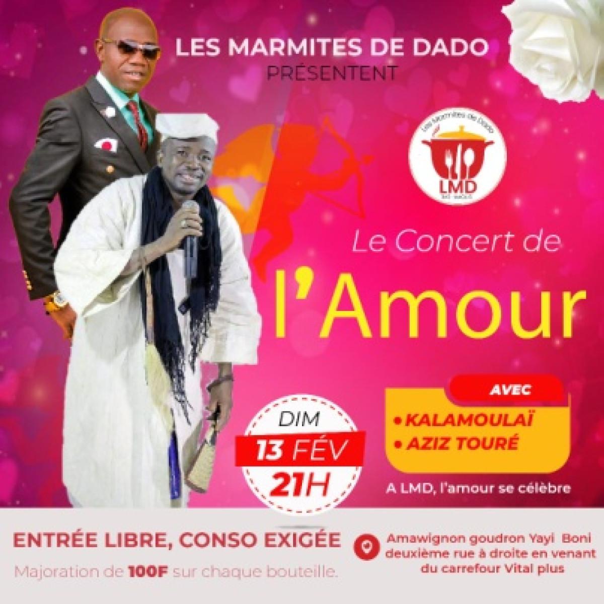 FETE DE SAINT VALENTIN AU BAR « LES MARMITES DE DADO » À PARAKOU : Aziz Touré et Kalamoulaï sur scène