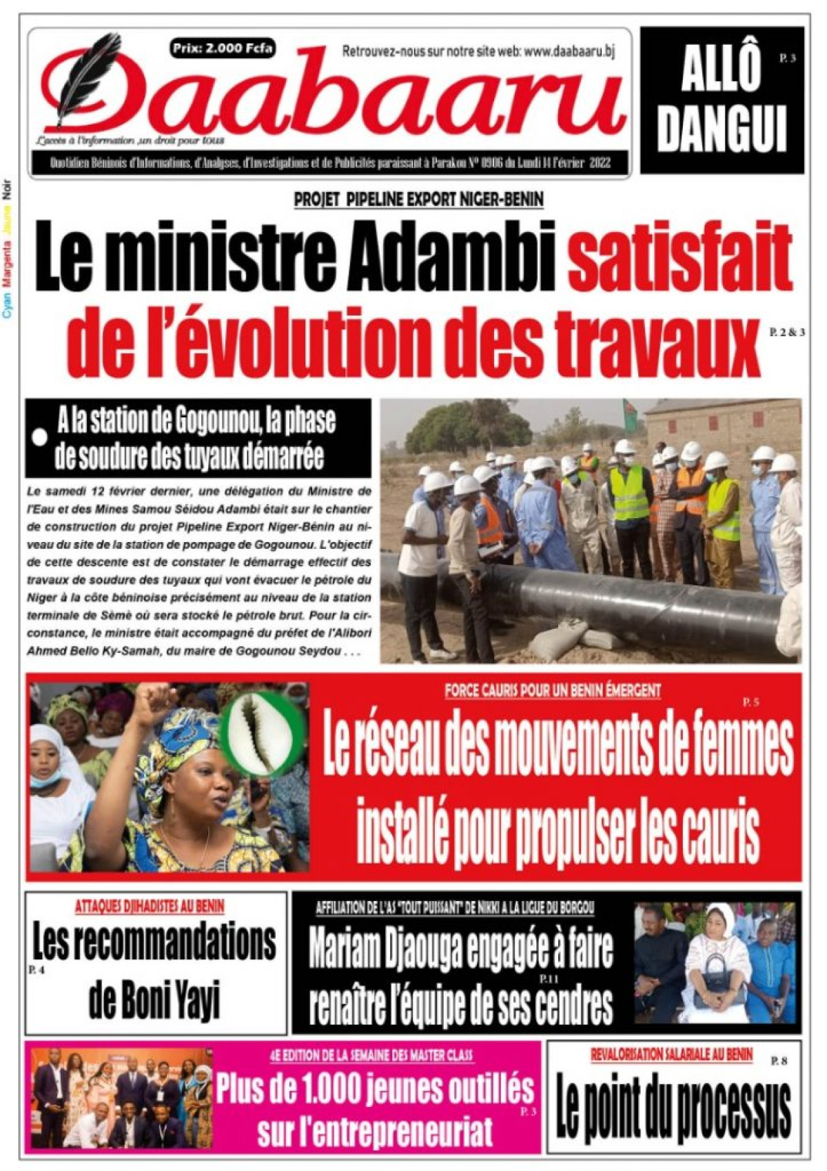 UNE DU LUNDI 14 FEVRIER 2022