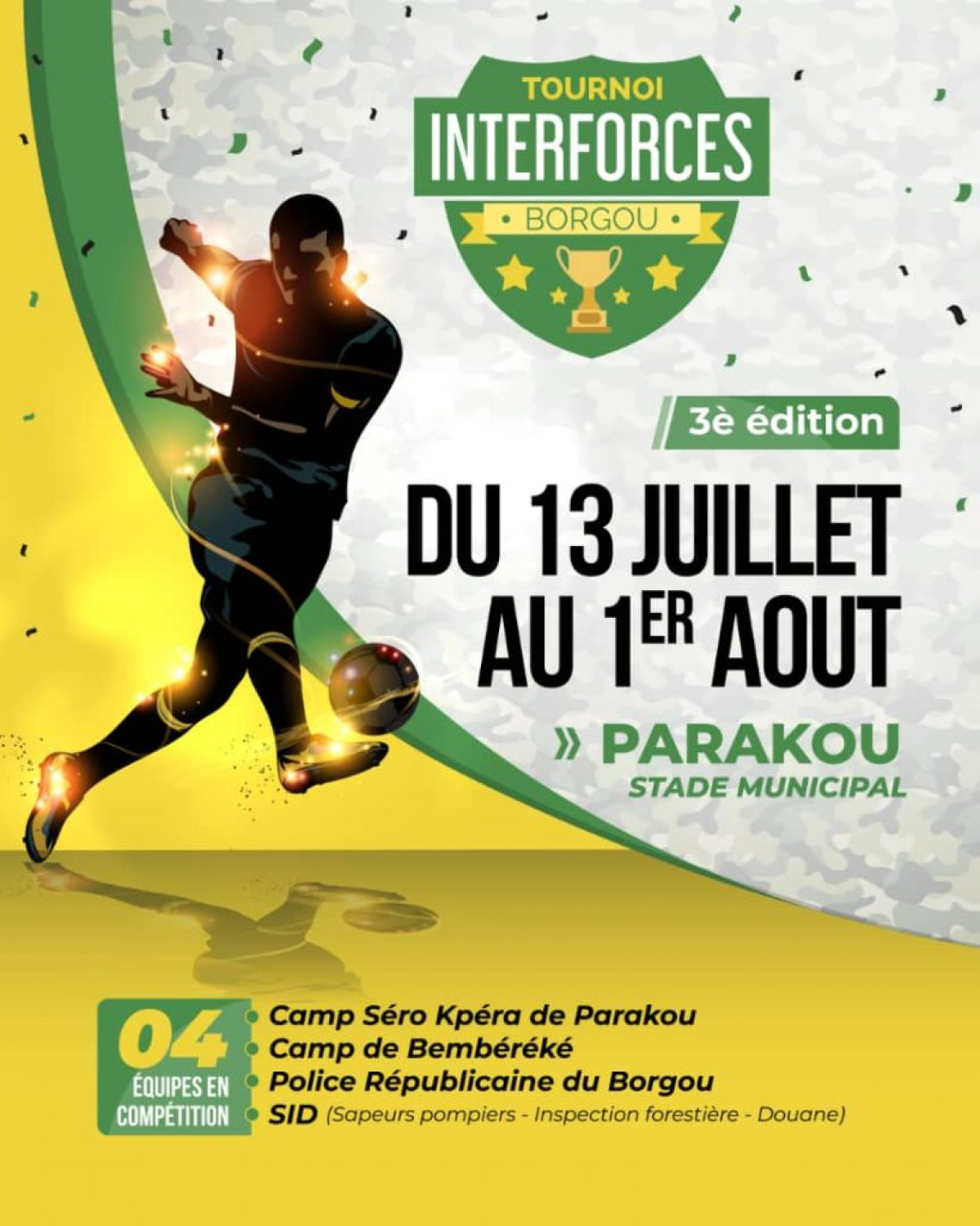 TOURNOI INTER-FORCES 2019 DANS LE BORGOU : Les hostilités démarrent le 13 juillet prochain