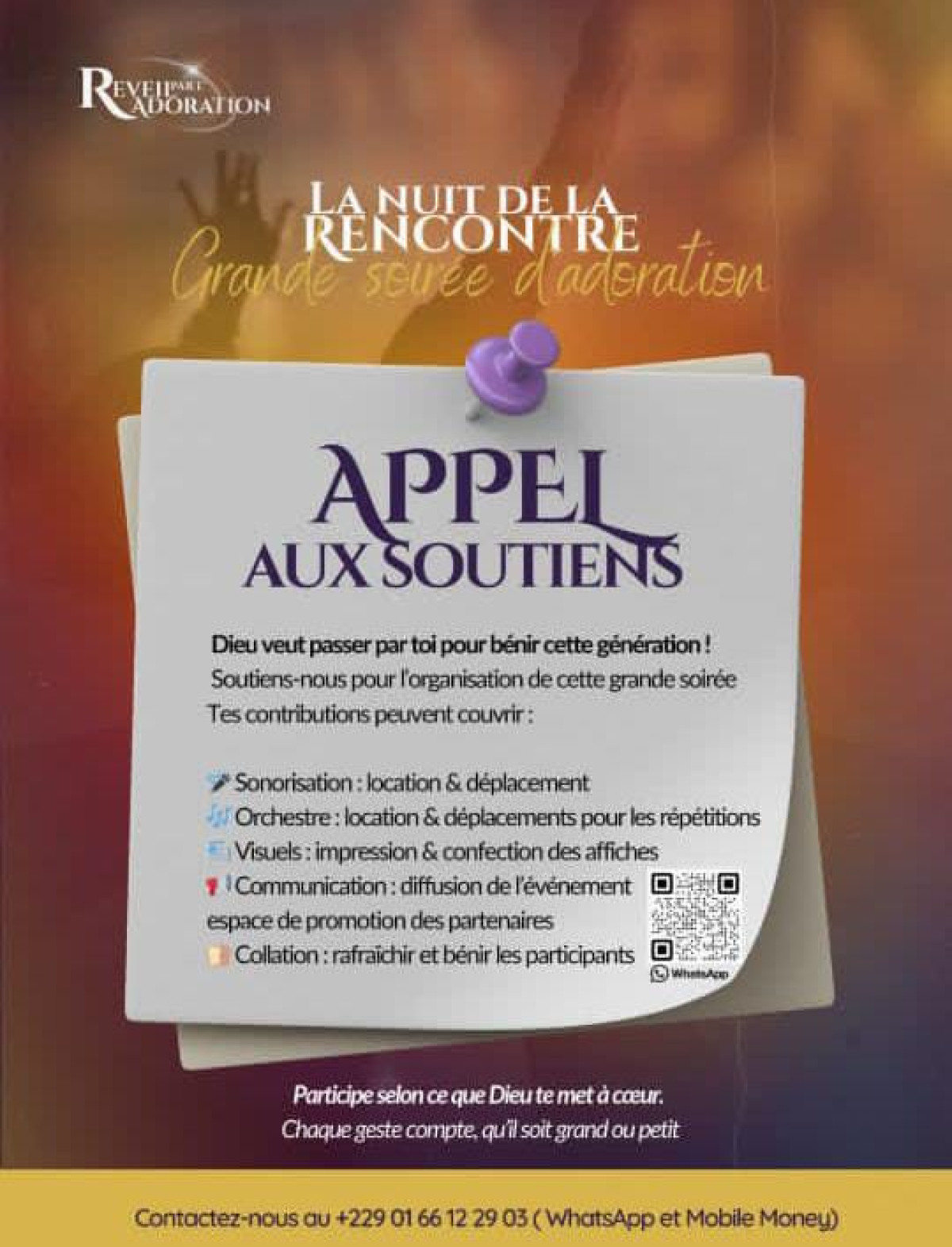 Parakou/’’La nuit de la rencontre’’ 2025: un moment de communion avec Dieu le 9 novembre prochain