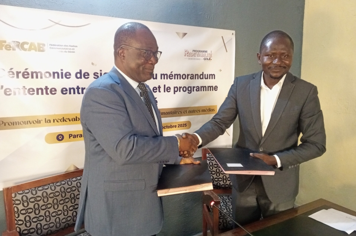 Signature d'un mémorandum d'entente: la Fercab et le Programme Redevabilité se donnent la main