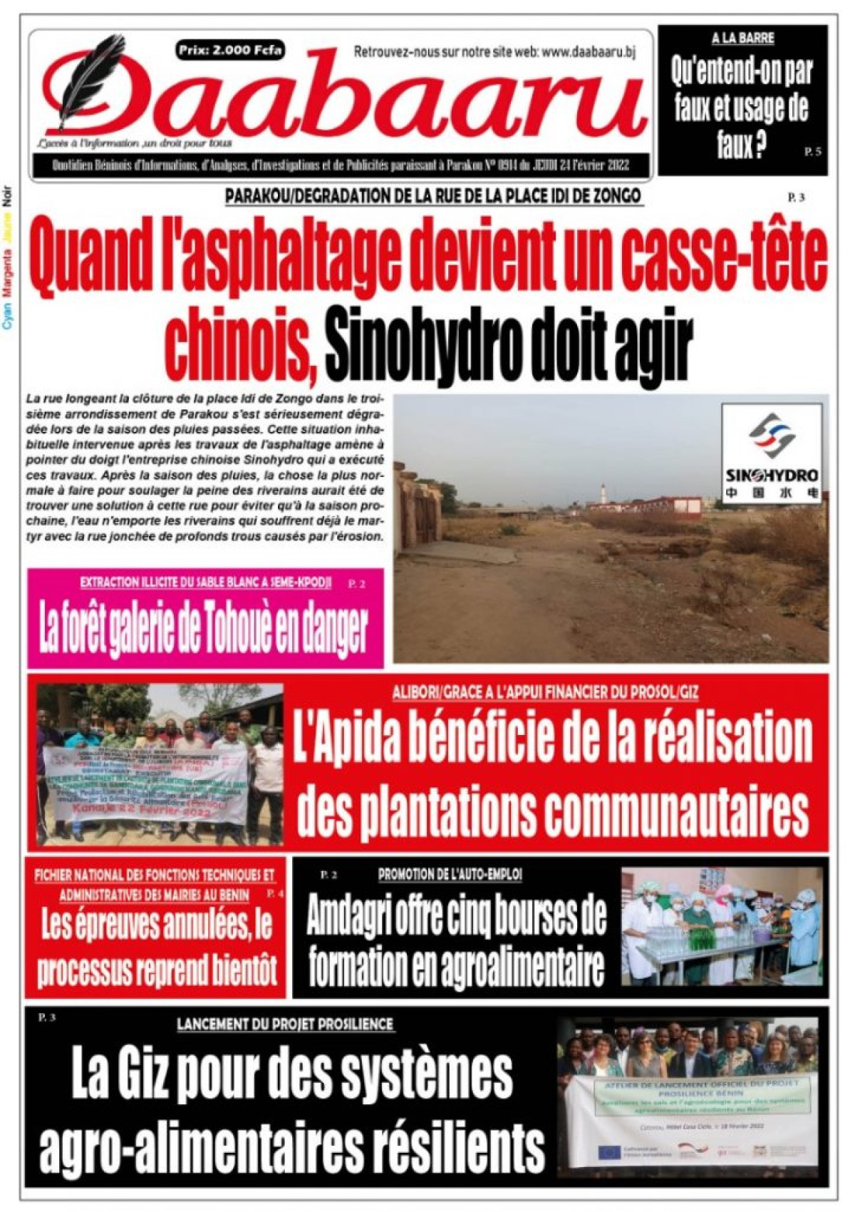 UNE DU JEUDI 24 FÉVRIER 2022