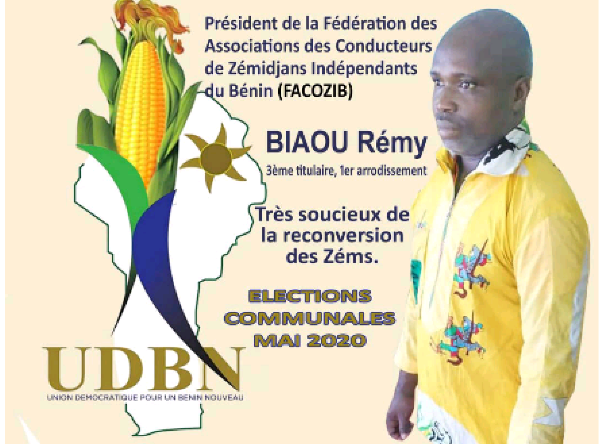 ÉLECTIONS COMMUNALES DU 17 MAI À PARAKOU : Rémy Biaou de l’Udbn reçoit le soutien des « Zémidjan »