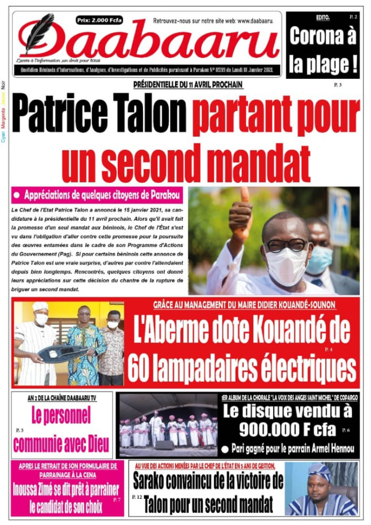 Parution du lundi 18 janvier 2021
