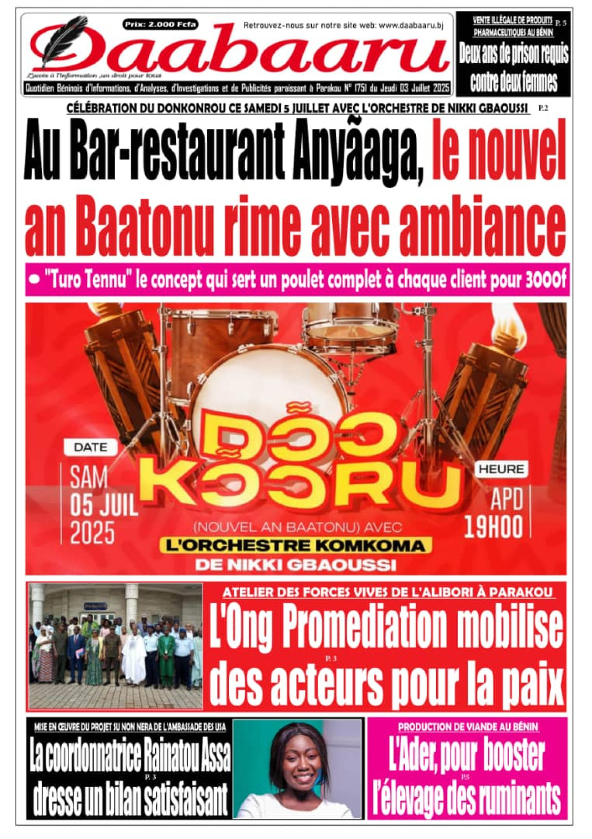 Parution du jeudi 03 juillet 2025