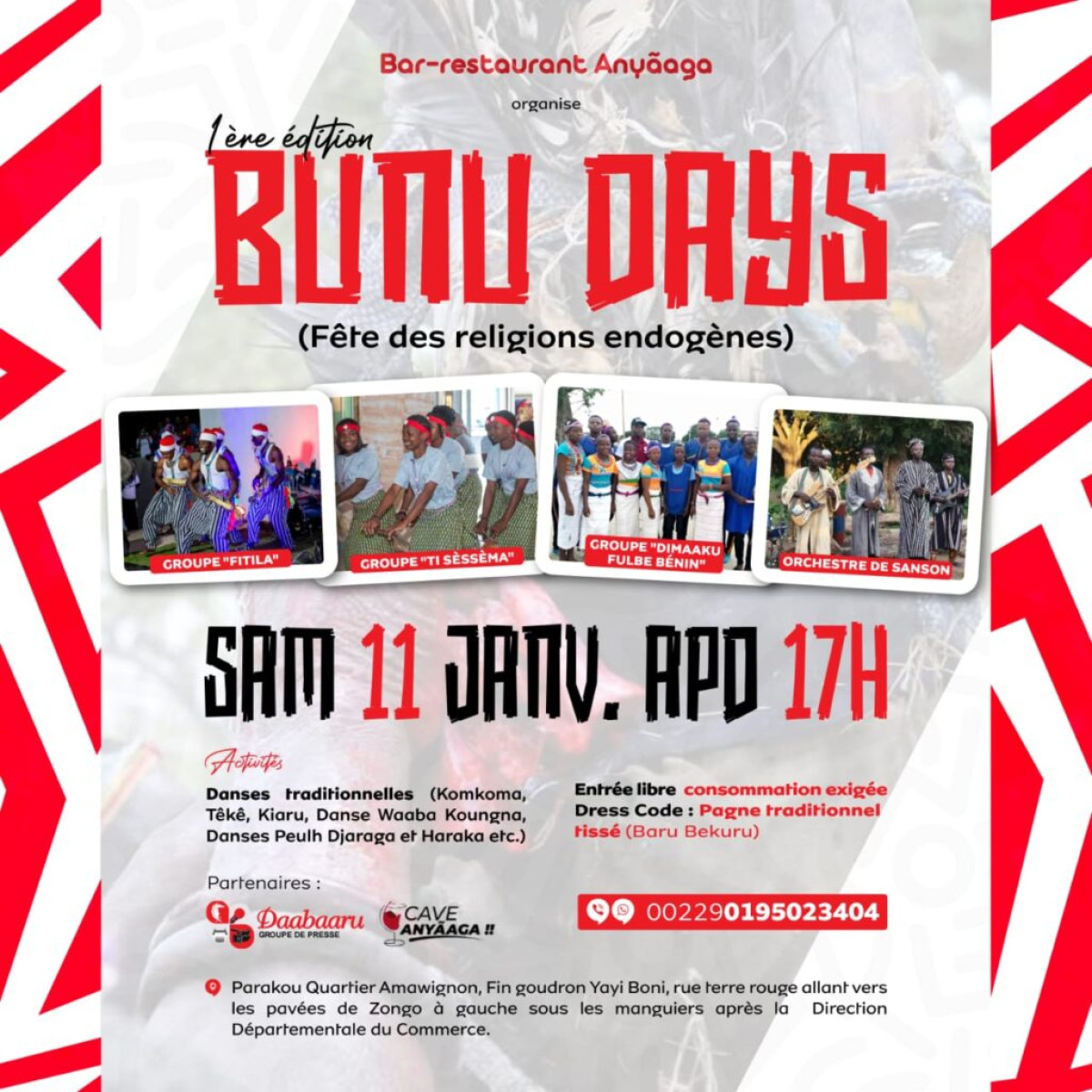 1ère édition des « bunu days » à Parakou: le bar-restaurant Ãnyãaga organise un évènement 100% traditionnel