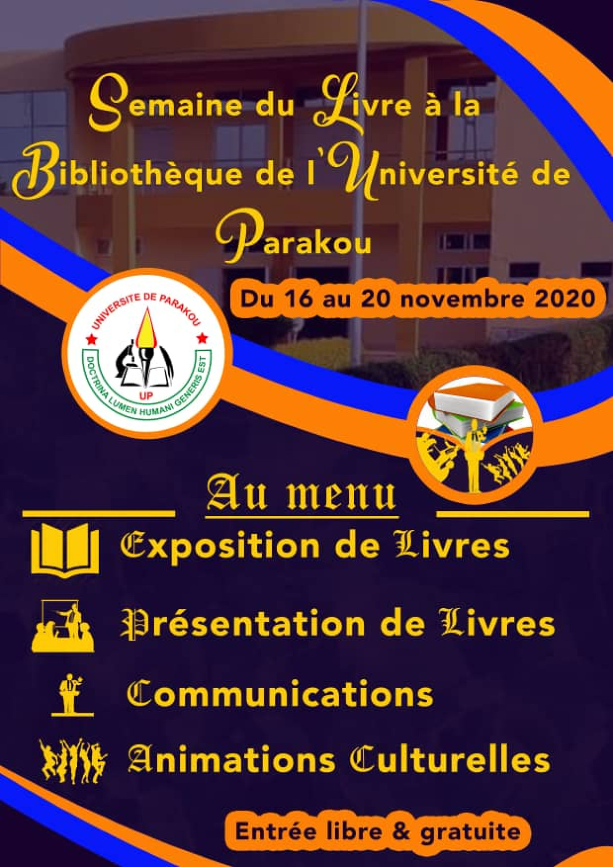 SEMAINE DU LIVRE DE LA BIBLIOTHÈQUE DE L&rsquo;UNIVERSITÉ DE PARAKOU : L&rsquo;événement démarre le lundi 16 novembre prochain