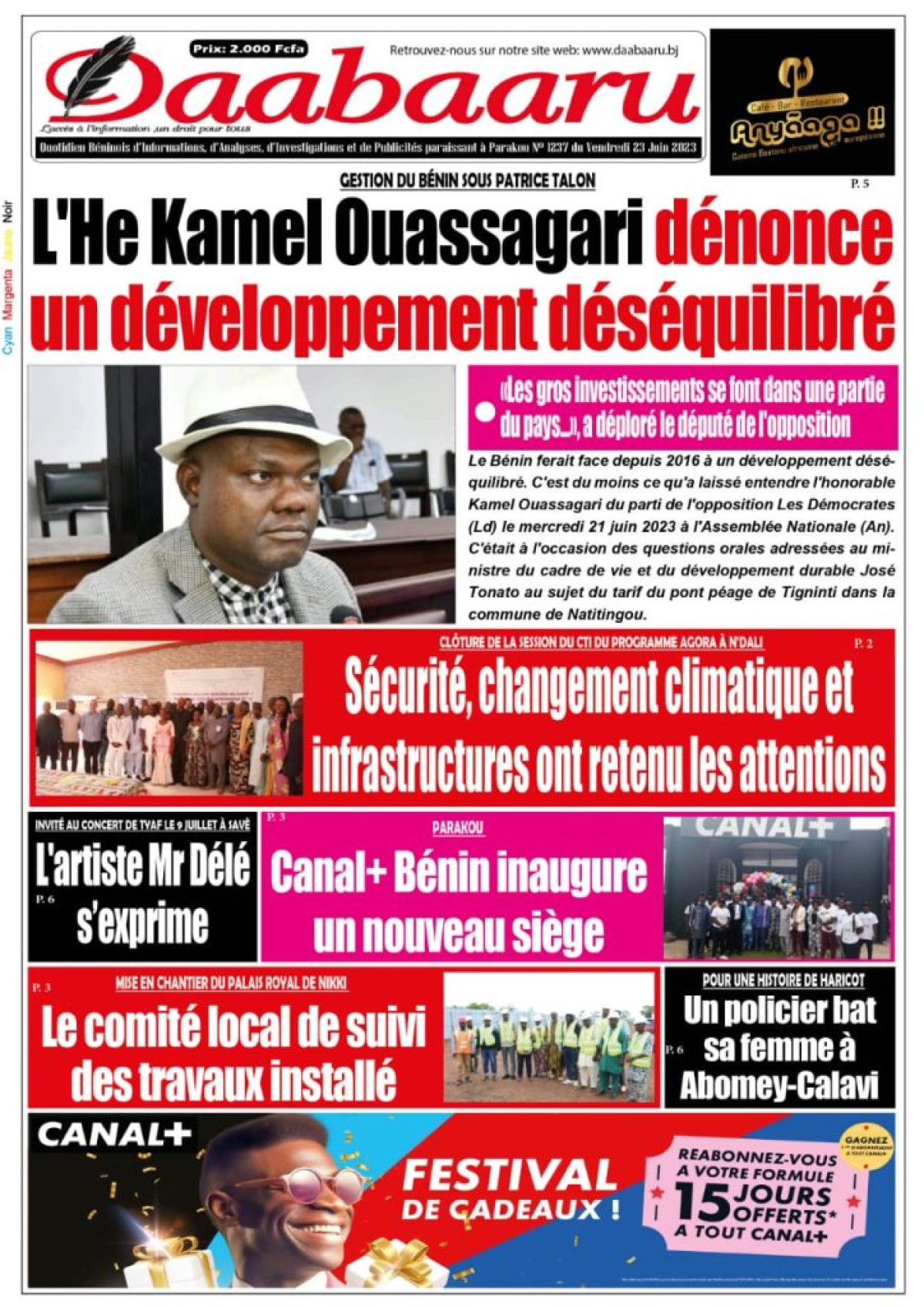 UNE DU VENDREDI 23 JUIN 2023