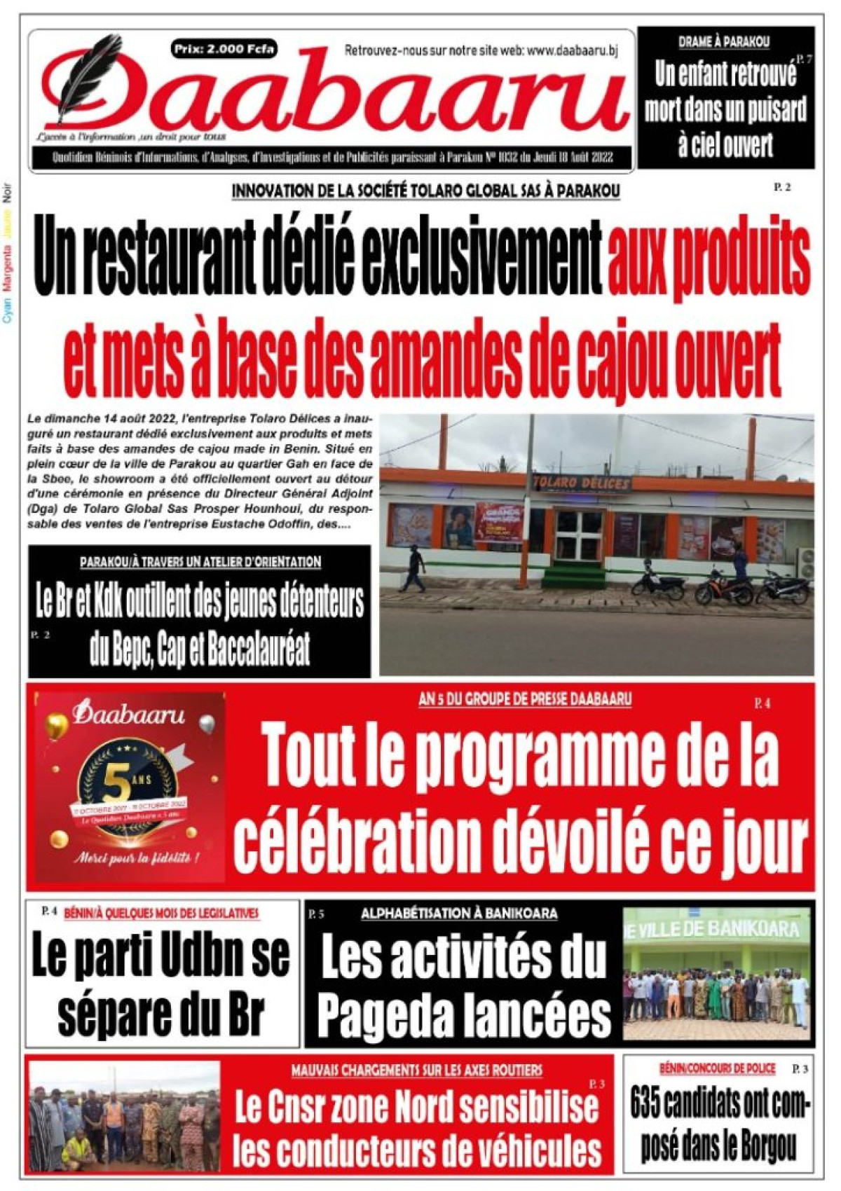 UNE DU JEUDI 18 AOÛT 2022