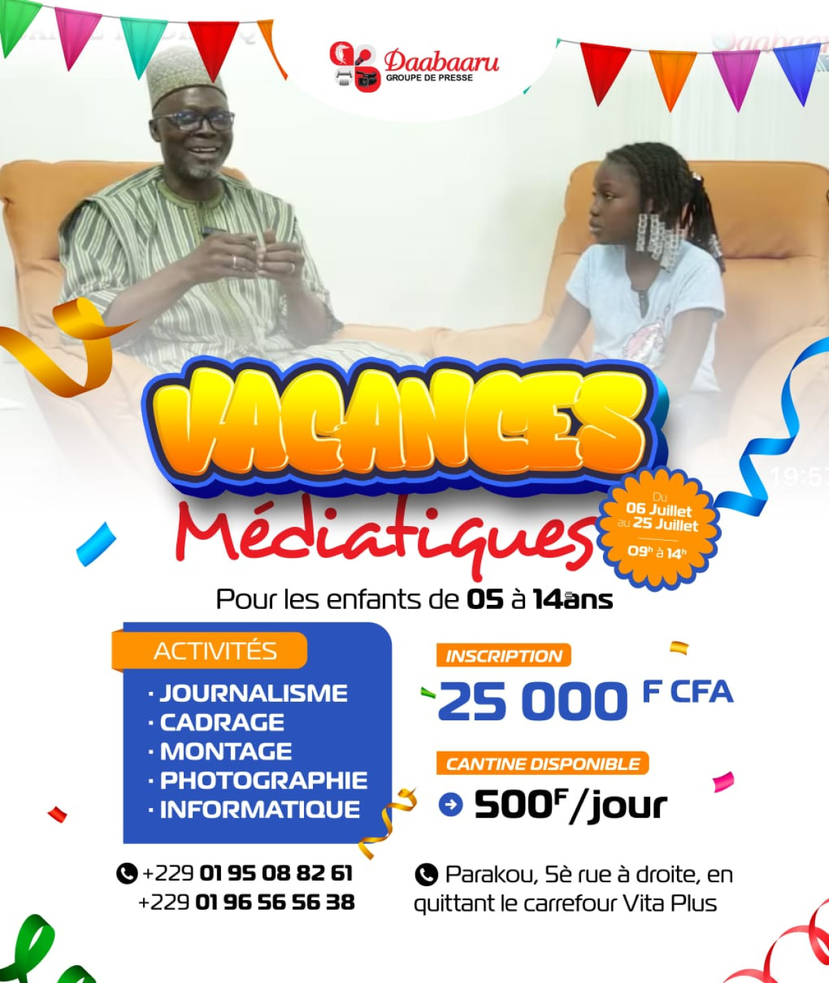 Programme de vacances au groupe de presse daabaaru : « Vacances Médiatiques », le rendez-vous d'apprentissage et de divertissement des enfants