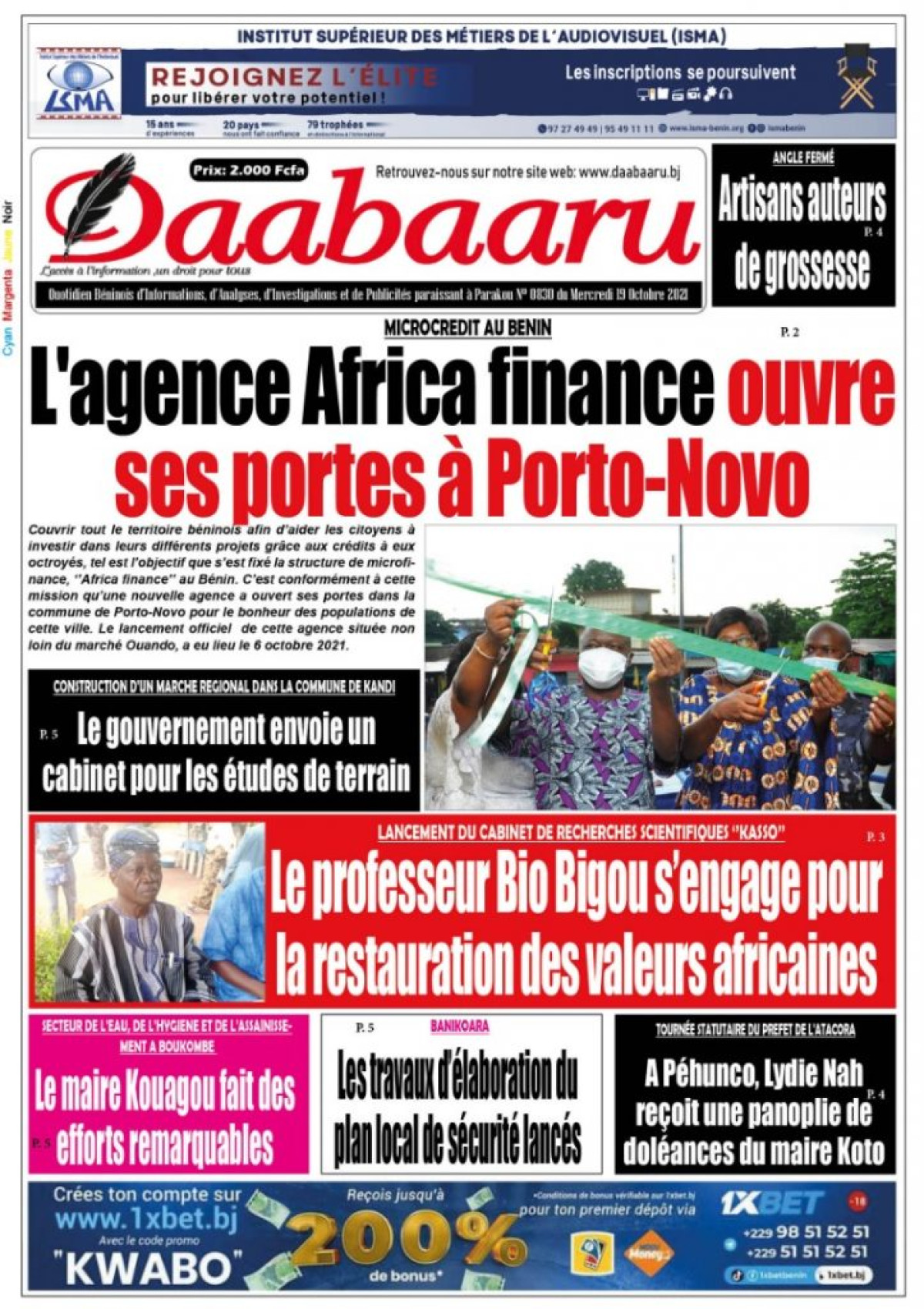 Parution du mercredi 20 octobre 2021