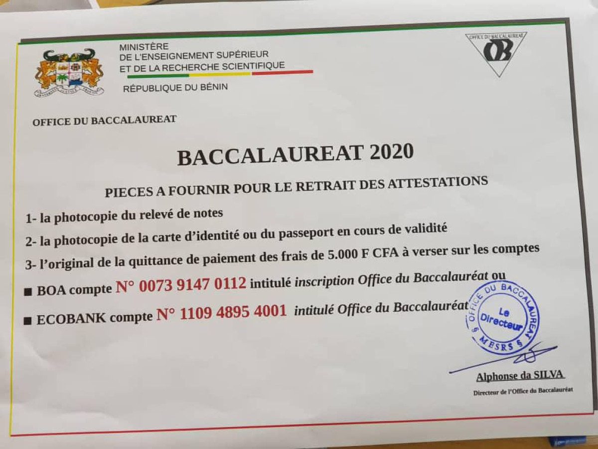 RETRAIT D&rsquo;ATTESTATION DU BAC 2020 : Voici les pièces à fournir