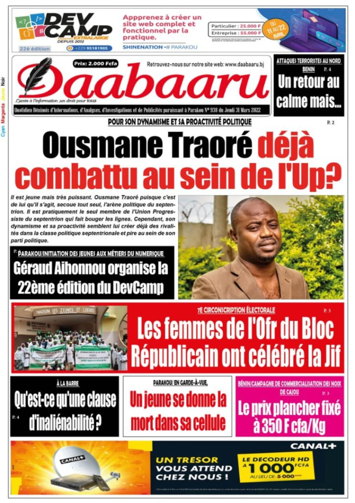 UNE DU JEUDI 31 MARS 2022