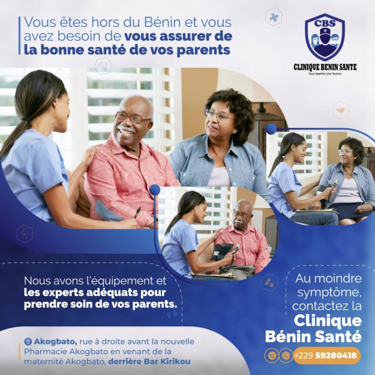 POUR TOUT PROBLÈME DE SANTÉ A COTONOU ET ENVIRONS : Exigez les services de qualité de la Clinique Bénin Santé