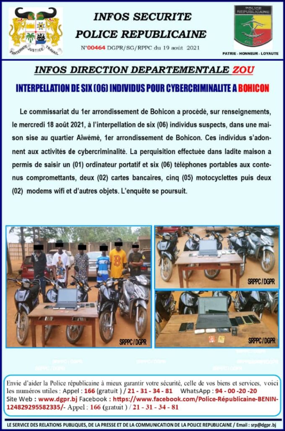 BOHICON : Six présumés cybercriminels interpellés