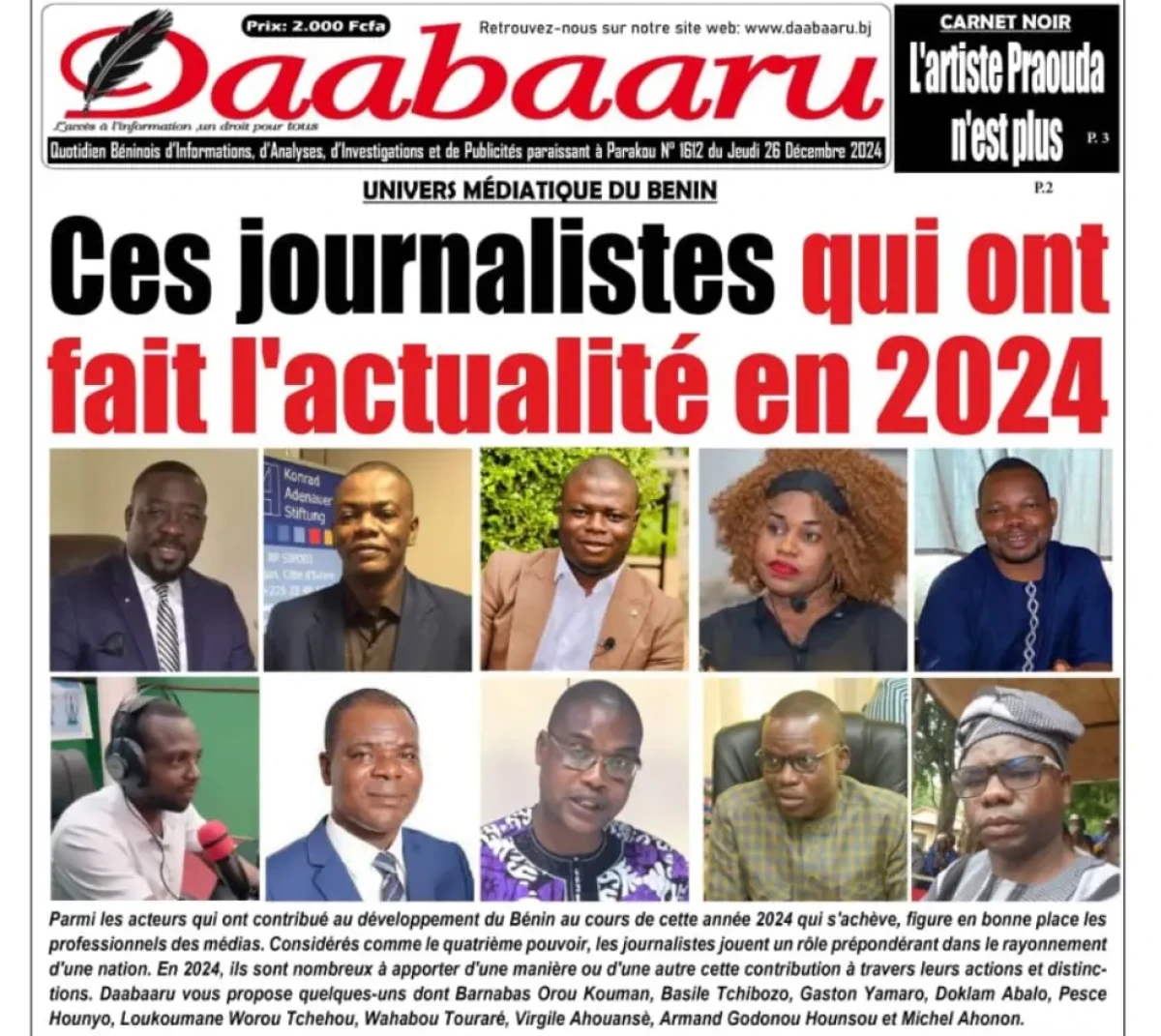 Univers médiatique du bénin: ces journalistes qui ont fait l’actualité en 2024