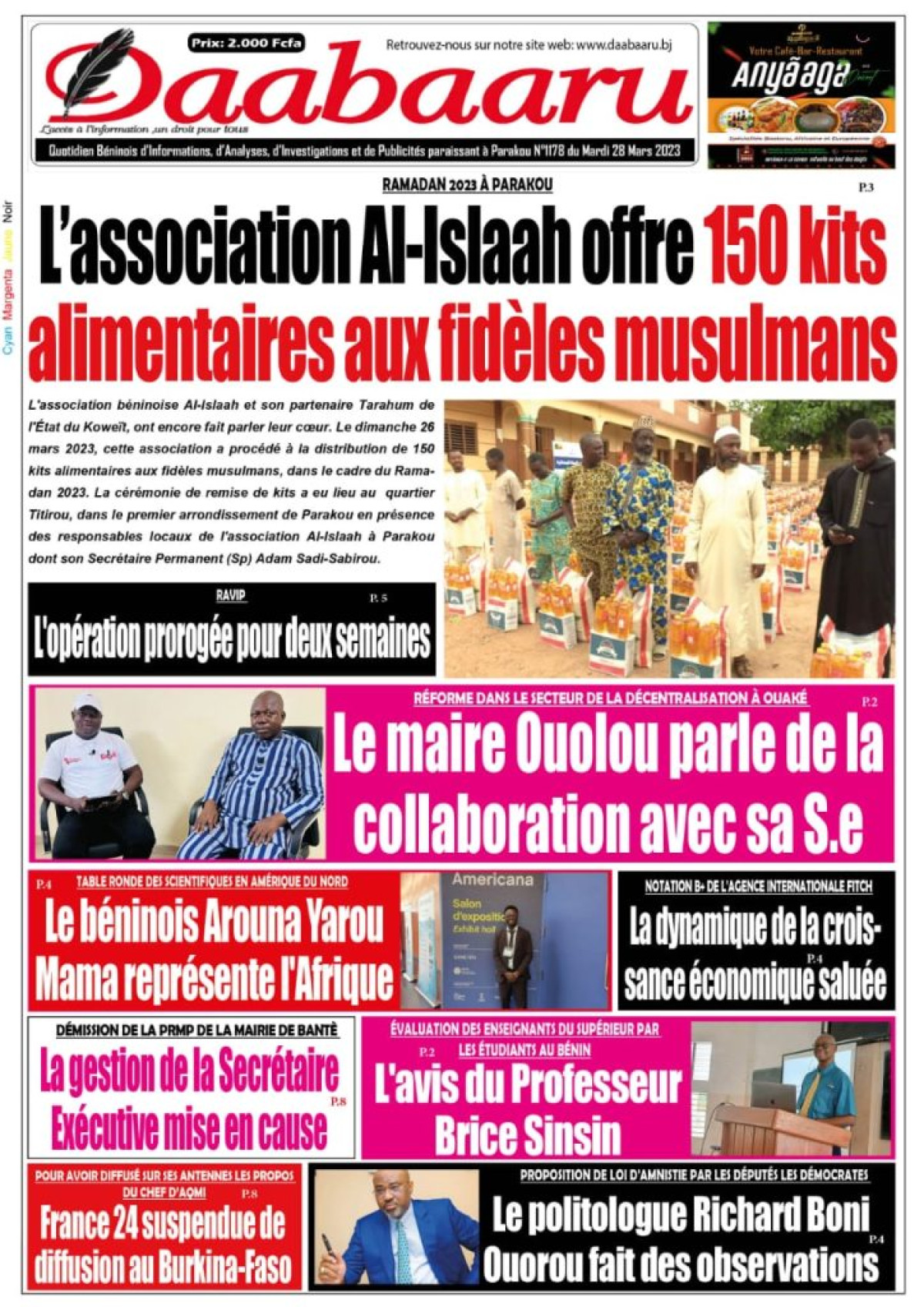 UNE DU MARDI 28 MARS 2023