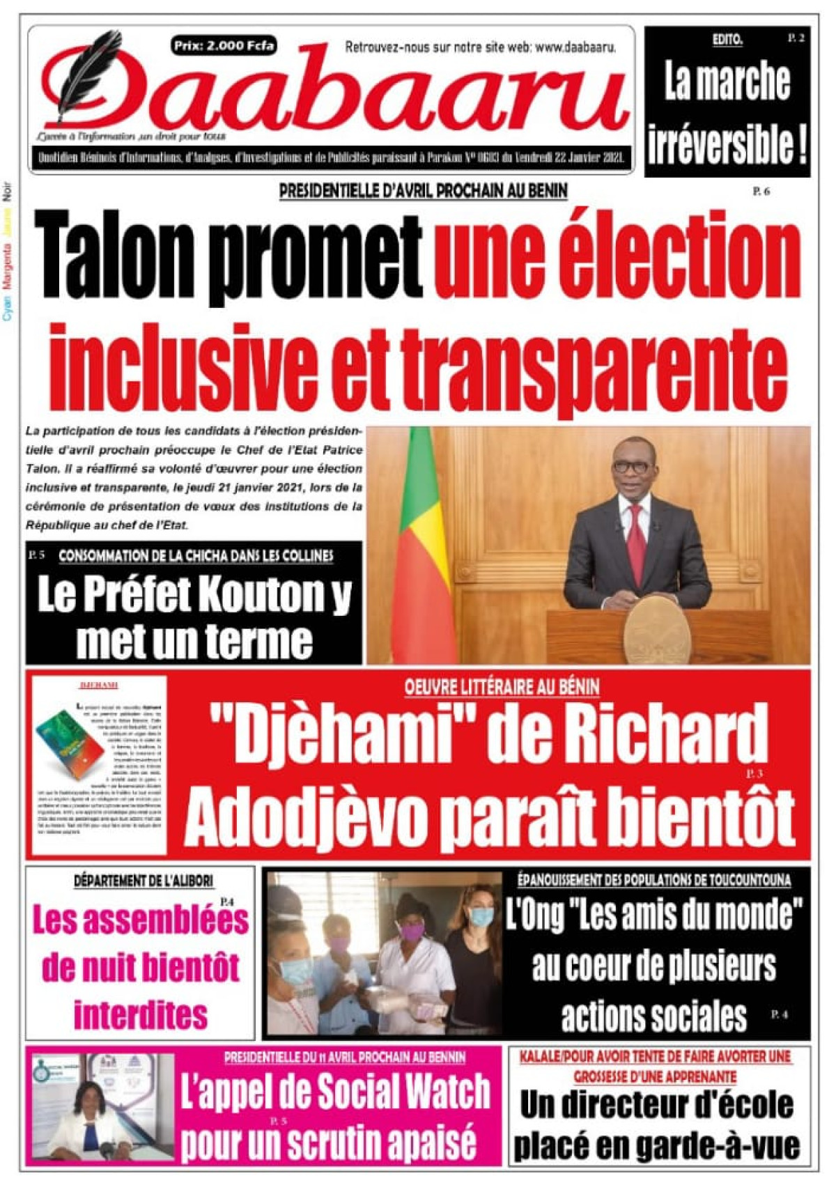 Parution du vendredi 22 janvier 2021