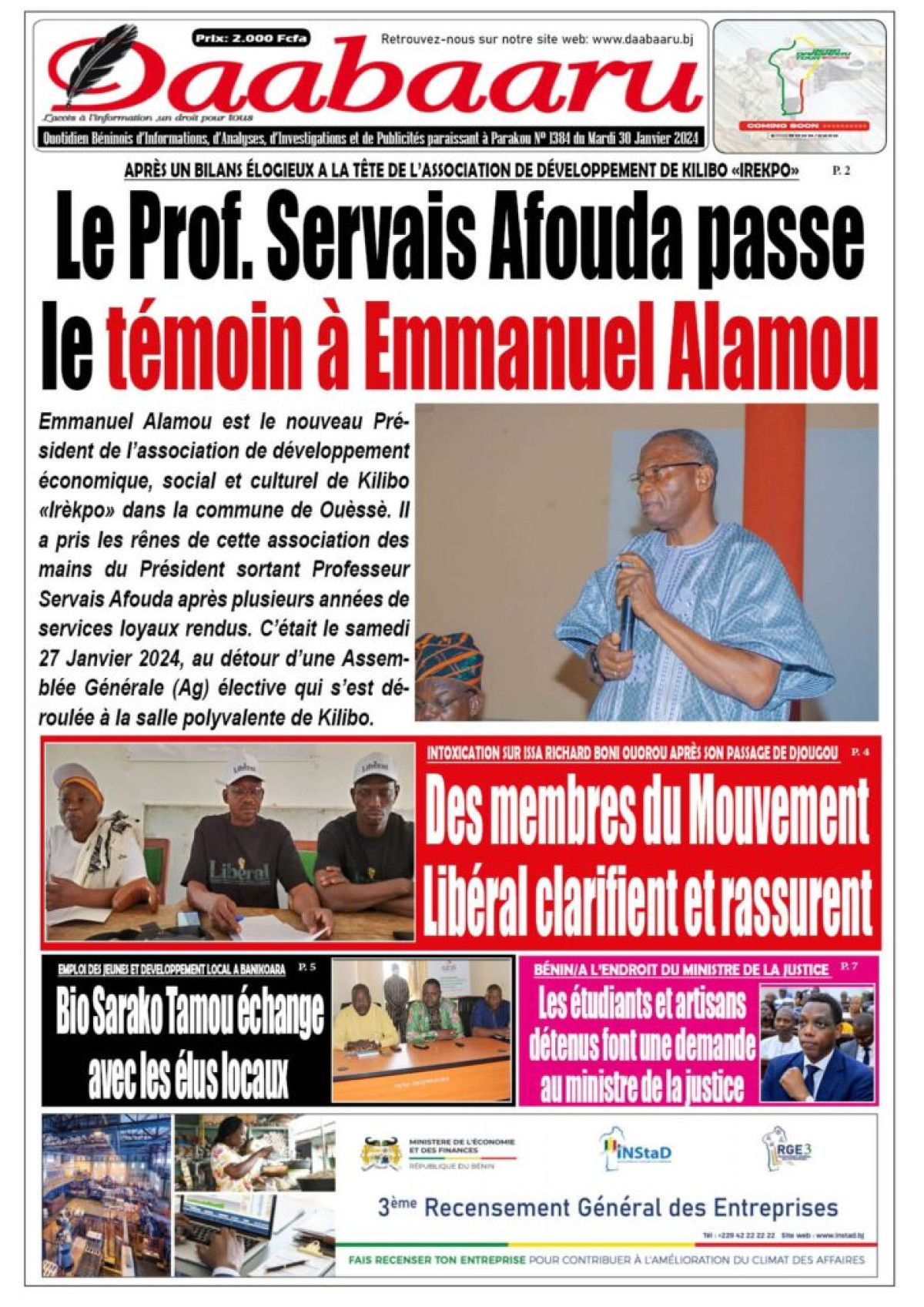 Parution du mardi 30 janvier 2024