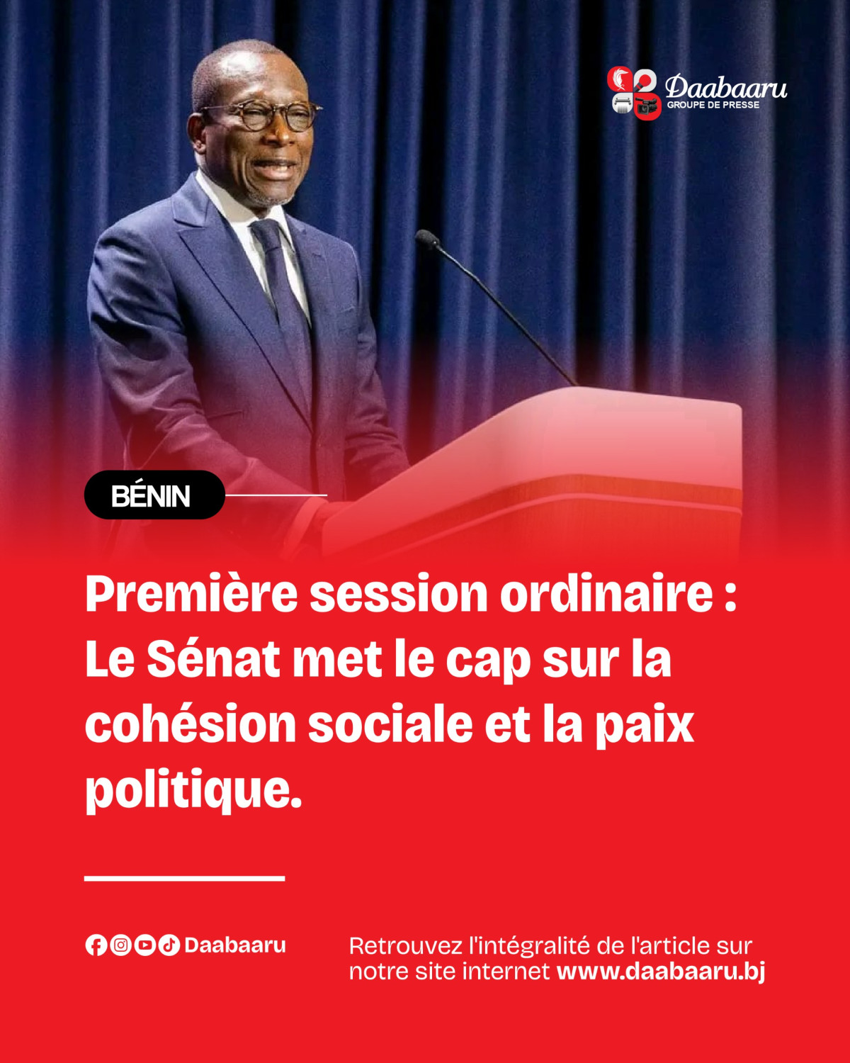 Première session ordinaire du Sénat: le cap de la prévention des rivalités politiques et de la cohésion sociale fixé