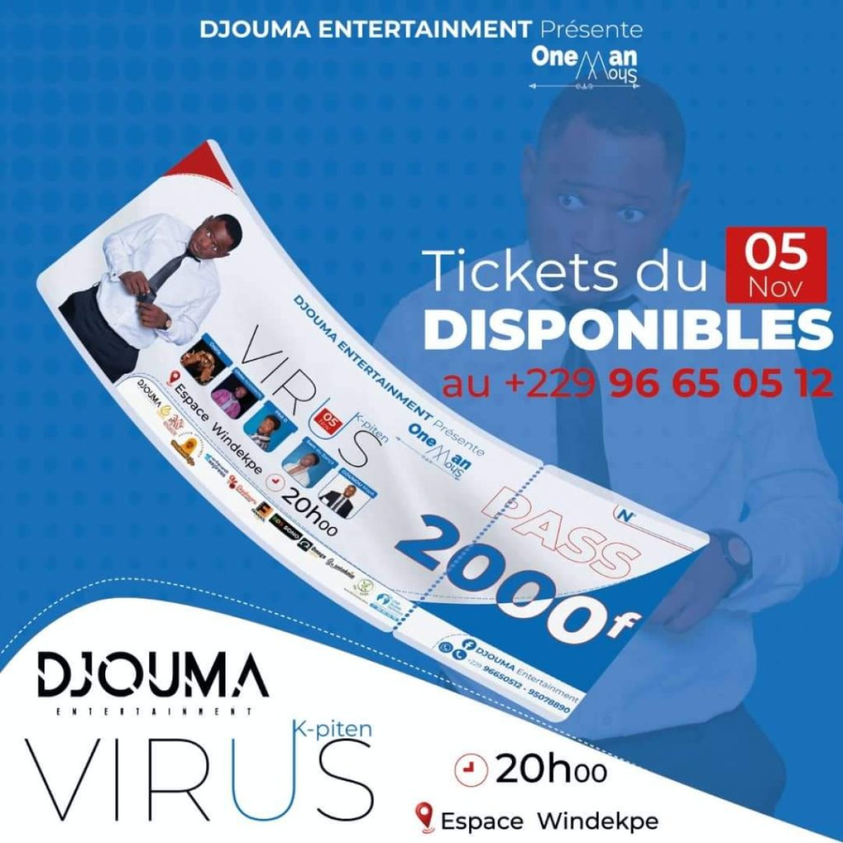 POUR SON ONE MAN SHOW : K-piten Virus vous donne rendez-vous le 5 novembre à Parakou