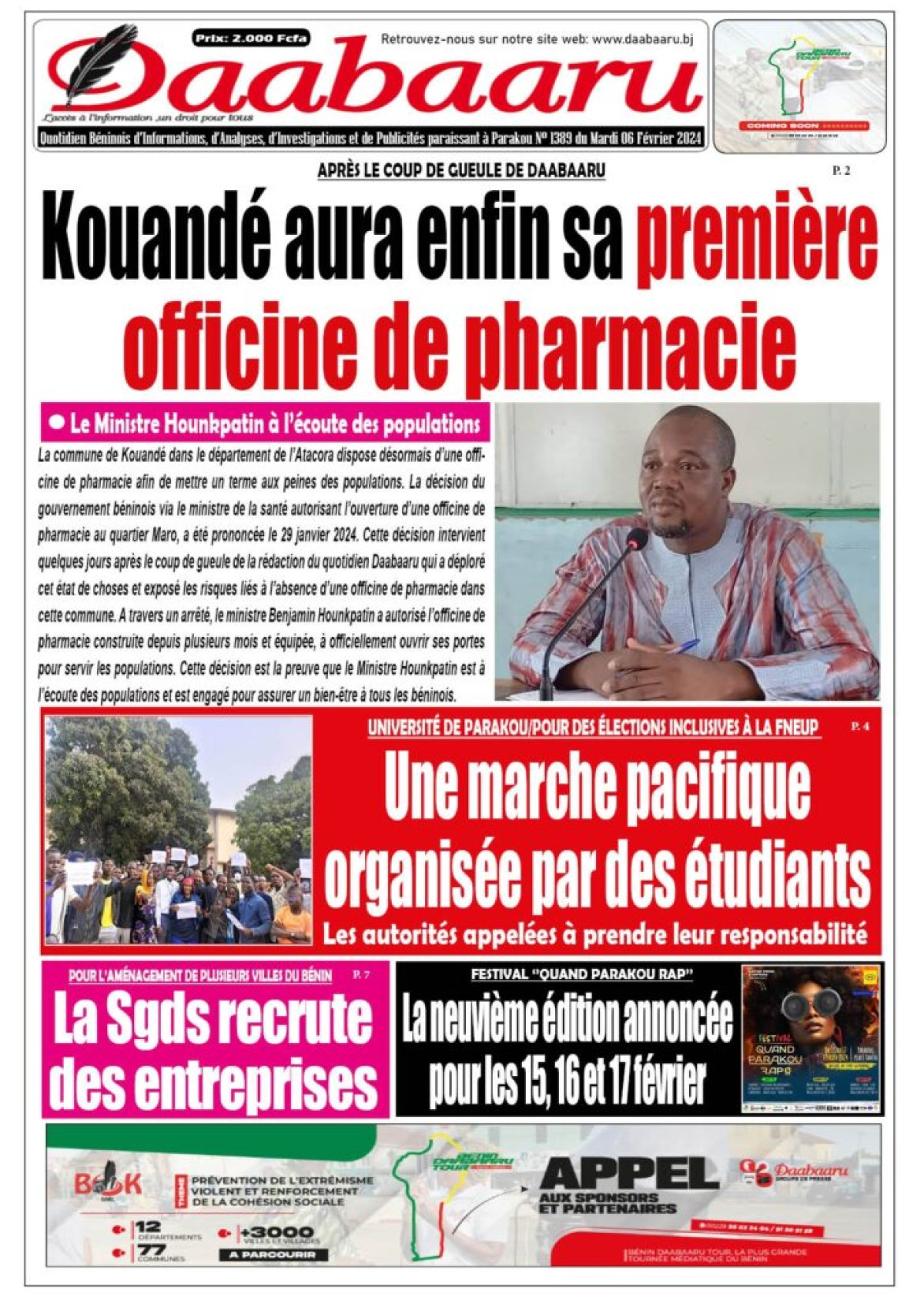 Parution du mardi 06 février 2024