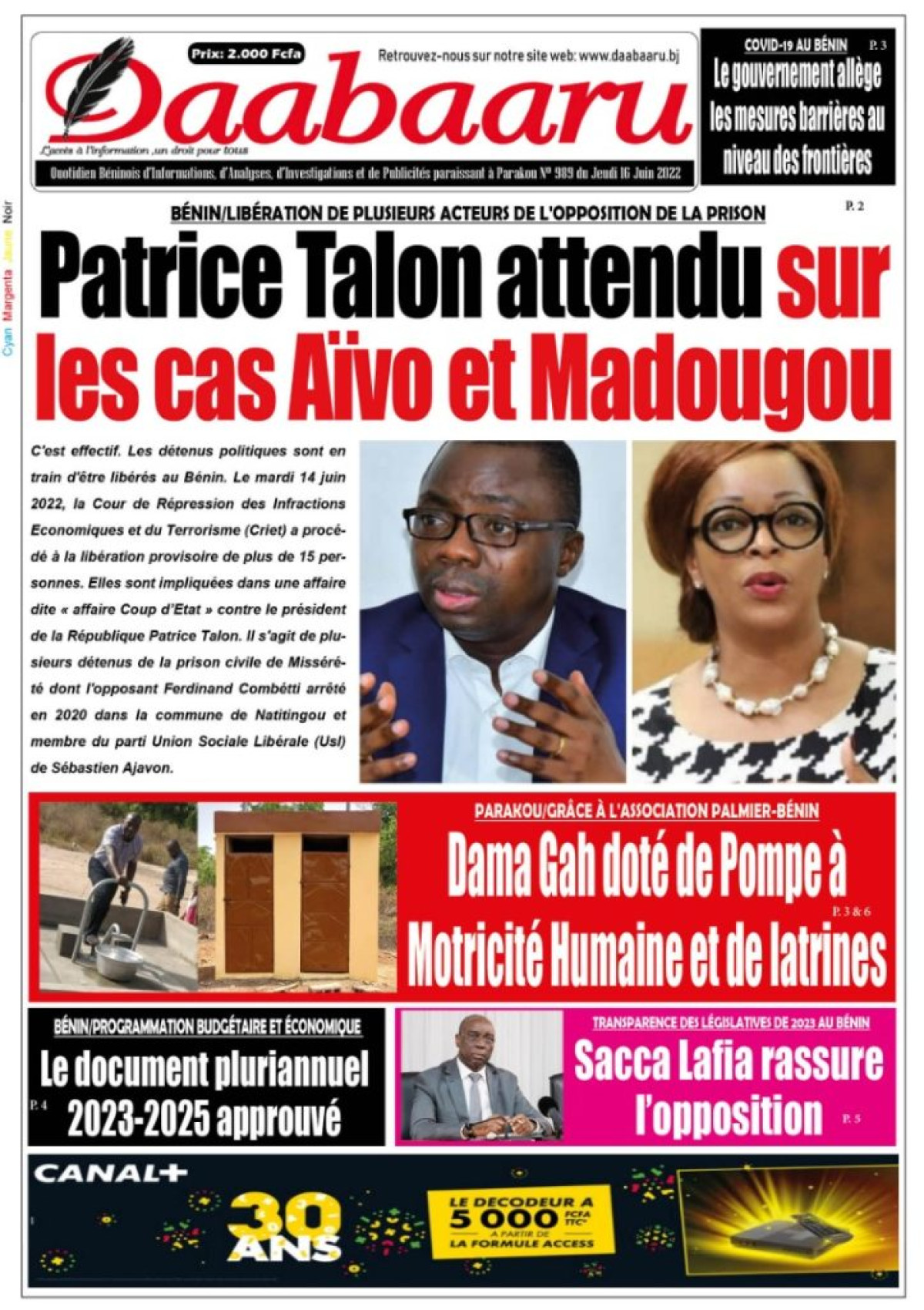 UNE DU JEUDI 16 JUIN 2022