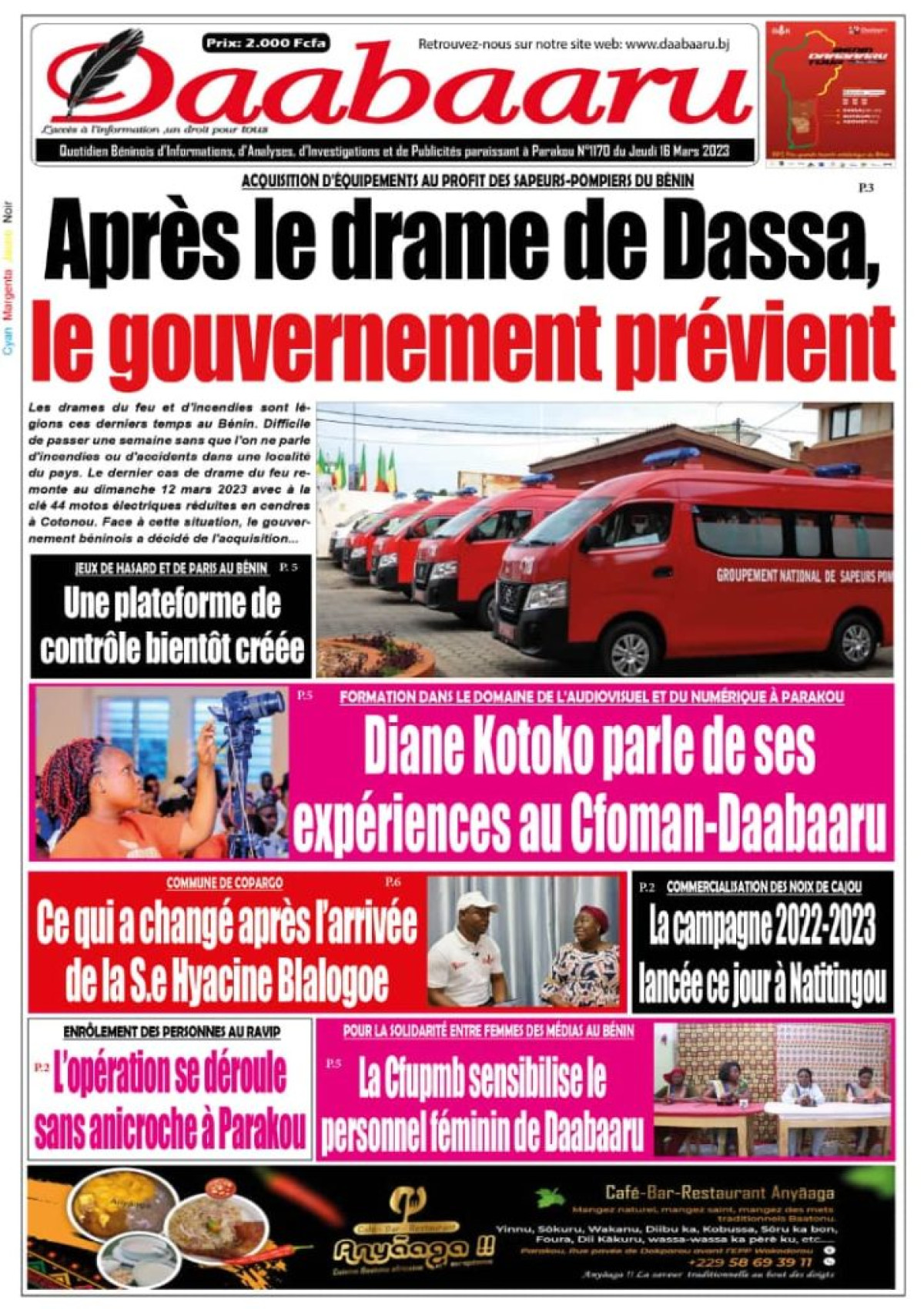 UNE DU JEUDI 16 MARS 2023