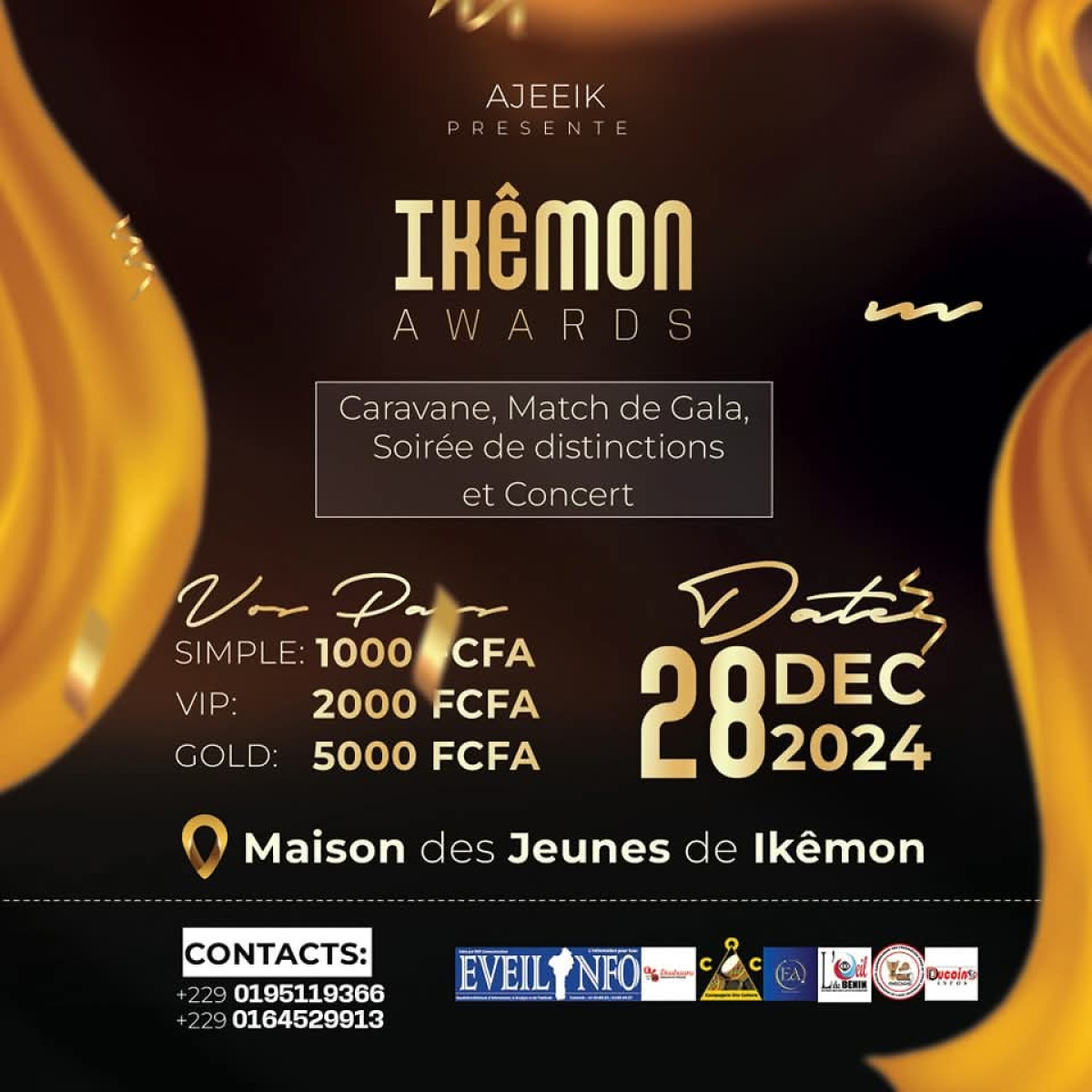 Troisième édition des ikêmon awards: des talents célébrés le 28 décembre prochain