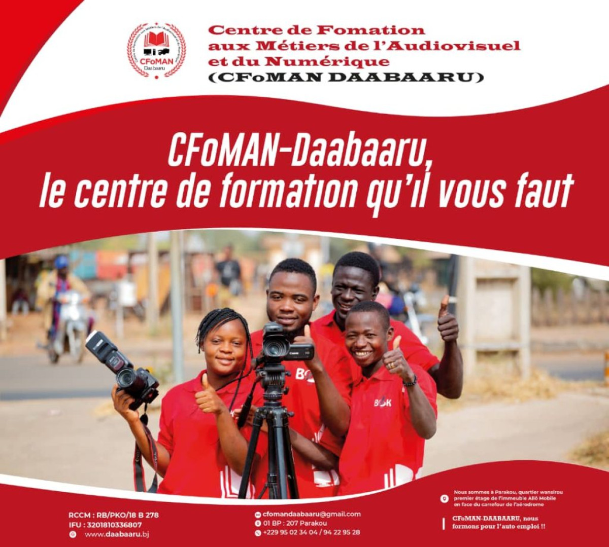 CENTRE DE FORMATION AUX MÉTIERS DE L’AUDIOVISUEL ET DU NUMÉRIQUE À PARAKOU : Les cours démarrent le 4 mai prochain . Les inscriptions se poursuivent jusqu&rsquo;au 30 avril