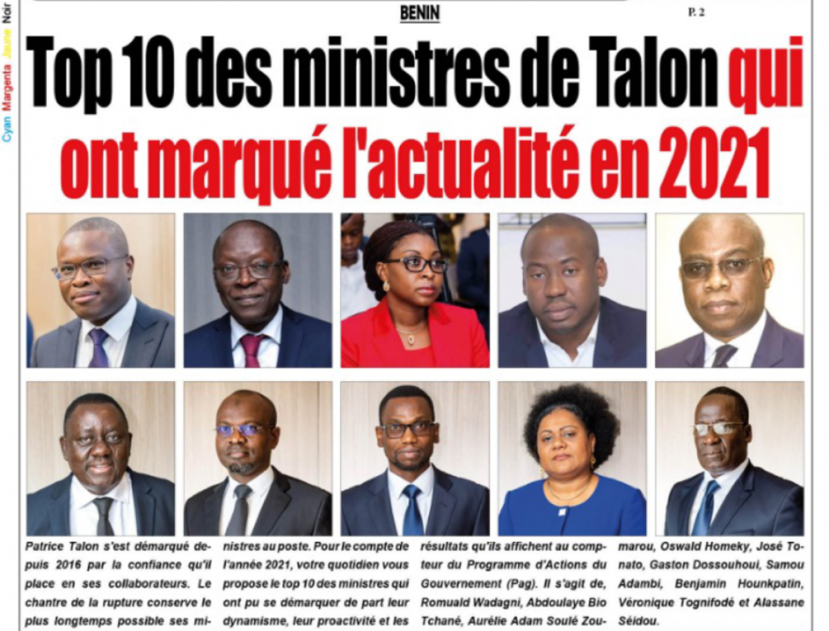 BENIN : Top 10 des ministres de Talon qui ont marqué l’actualité en 2021