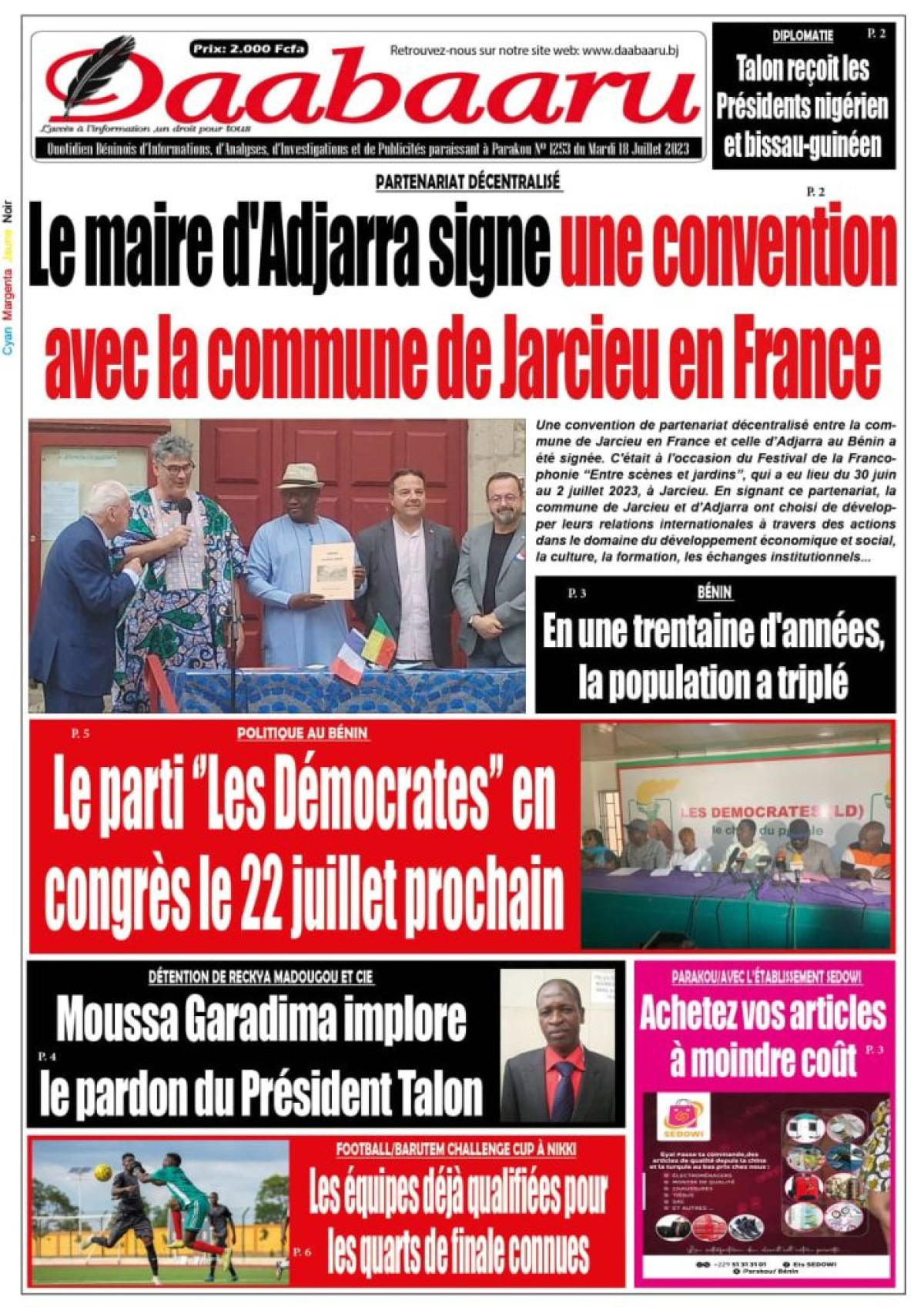 UNE DU MARDI 18 JUILLET 2023