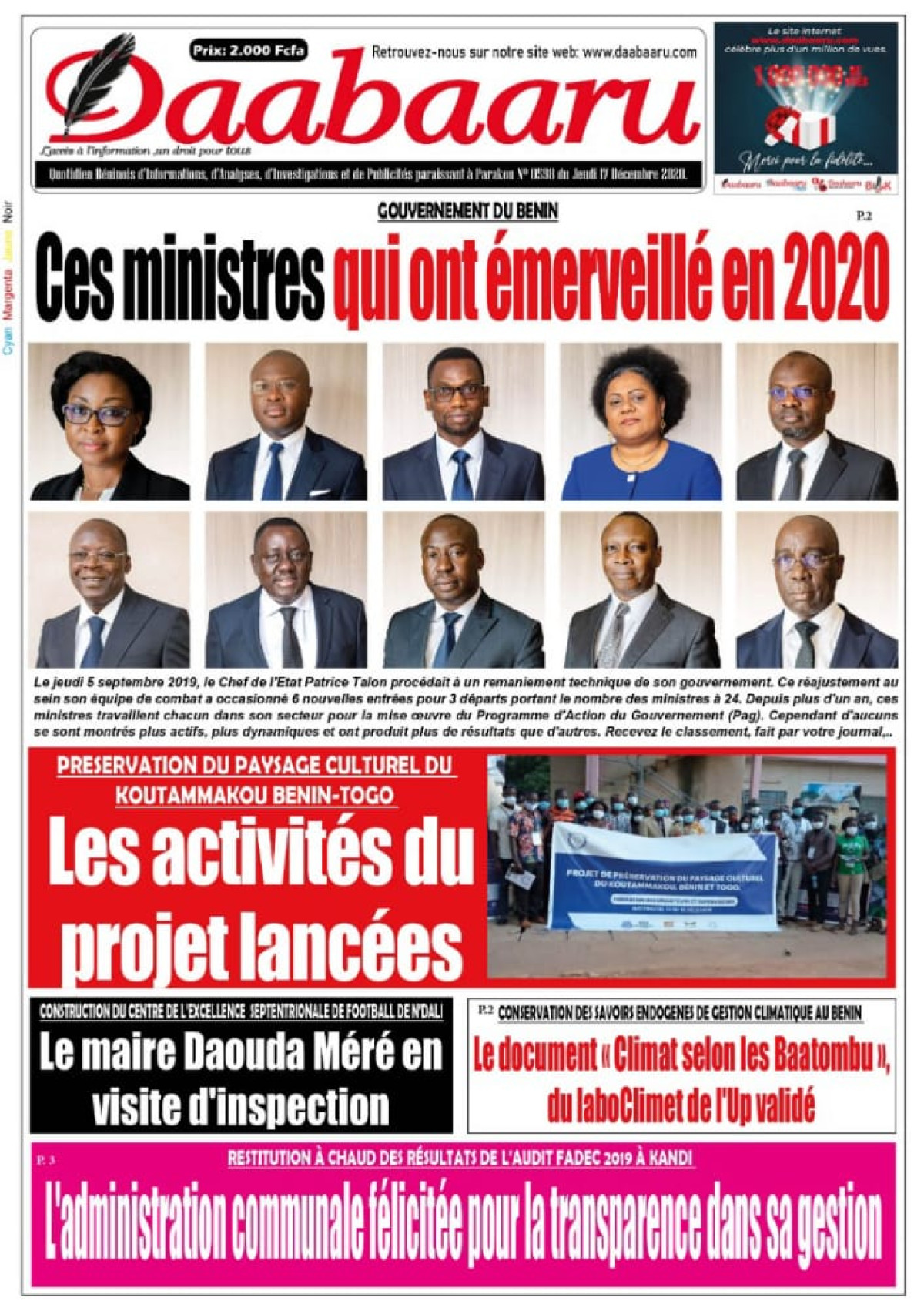 Parution du jeudi 17 décembre 2020