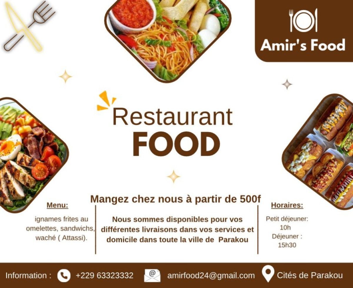 GASTRONOMIE À PARAKOU : De la bonne bouffe à partir de 500f chez Amir’s Food