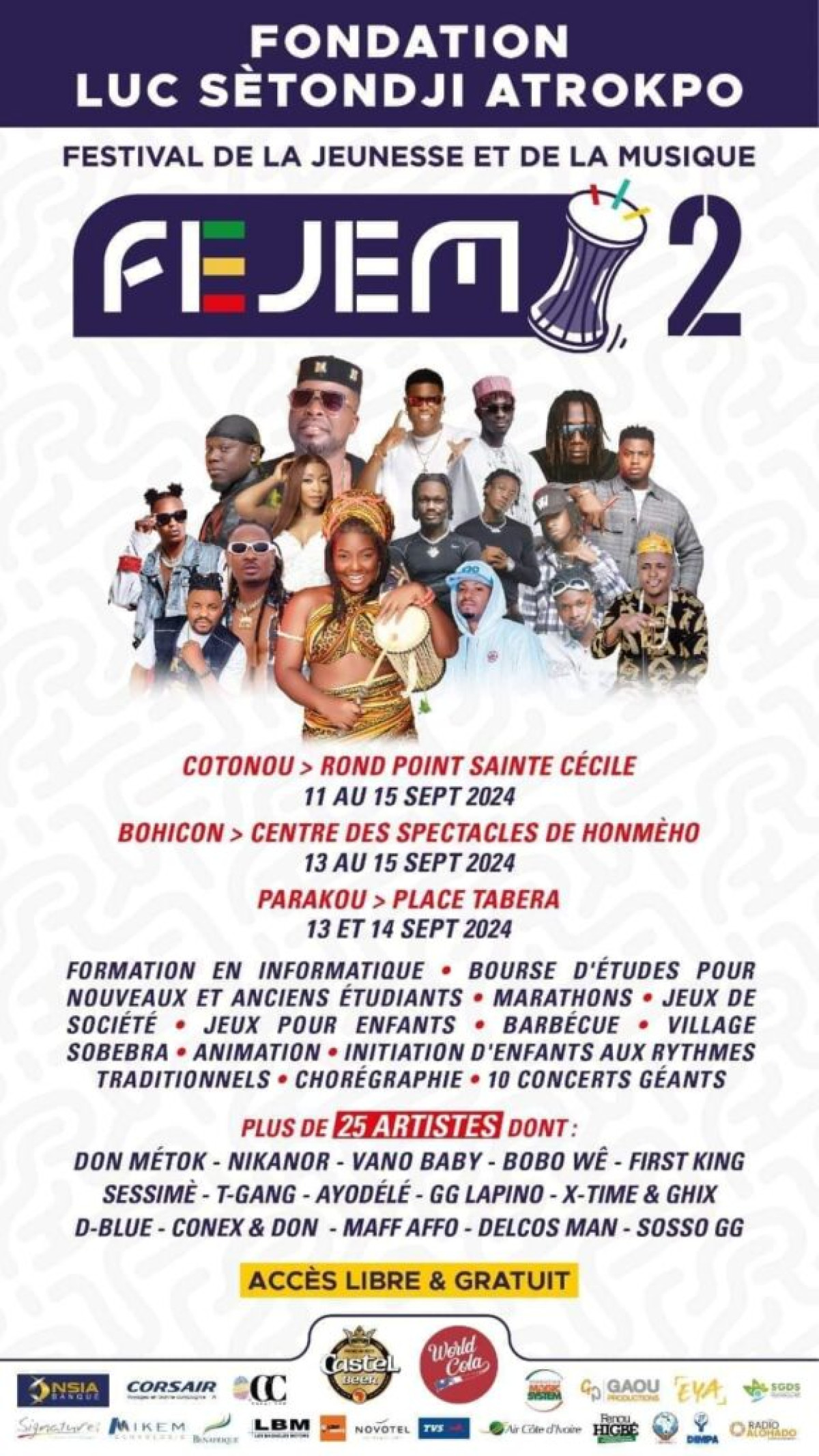 INITIÉ DEPUIS 2 ANS PAR LA FONDATION LUC SETONDJI ATROKPO : Le festival de la jeunesse et de la musique arrive à Parakou    . C&rsquo;est du 13 au 15 septembre prochain à la place Tabéra 