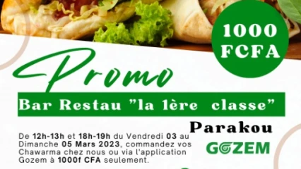 BAR RESTAURANT AUBERGE LA 1ERE CLASSE À PARAKOU : Offrez-vous du bon Shawarma à partir de 1 000 F