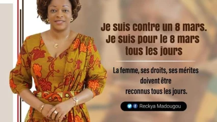 CELEBRATION DE LA JOURNEE INTERNATIONALE DES DROITS DES FEMMES : Reckya Madougou rejette le folklore des 8 mars  . « Célébrez-nous tous les jours, célébrons-nous tous les jours !», clame l’amazone