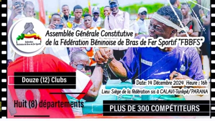 Championnat national de bras de fer sportif au bénin: c&rsquo;est du 19 au 21 décembre à abomey-calavi