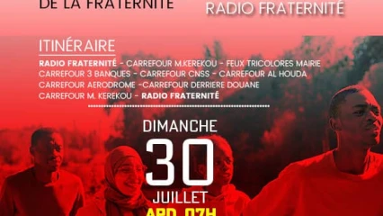 DANS LE CADRE DE LA CÉLÉBRATION DE SON 20EME ANNIVERSAIRE : Fraternité Fm organise une grande marche  . Un tee-shirt mis en vente au prix de 2 500f seulement