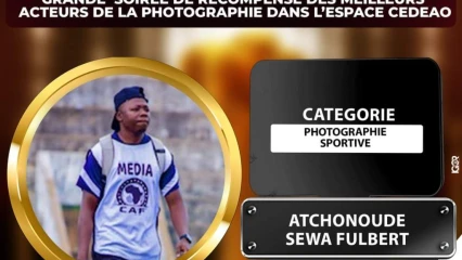 OSCARS DE LA PHOTOGRAPHIE DANS L&rsquo;ESPACE CEDEAO  Le photographe sportif béninois Fulbert Atchonoudé nominé
