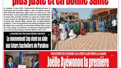 Parution du lundi 14 juin 2021