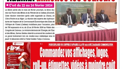 Parution du vendredi 15 décembre 2023