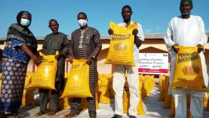 POUR LA FETE DE RAMADAN 2021 A MALANVILLE :  L&rsquo;Ong Bienfaisance au Bénin fait don de la Zakath El-Fitr à près de 450 ménages