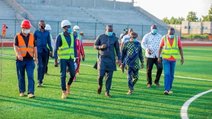 TOURNEE D’INSPECTION DU MINISTRE DES SPORTS : Homeky satisfait de l’évolution des travaux des stades du Couffo
