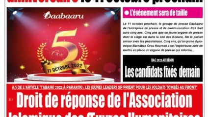 UNE DU MARDI 12 JUILLET 2022