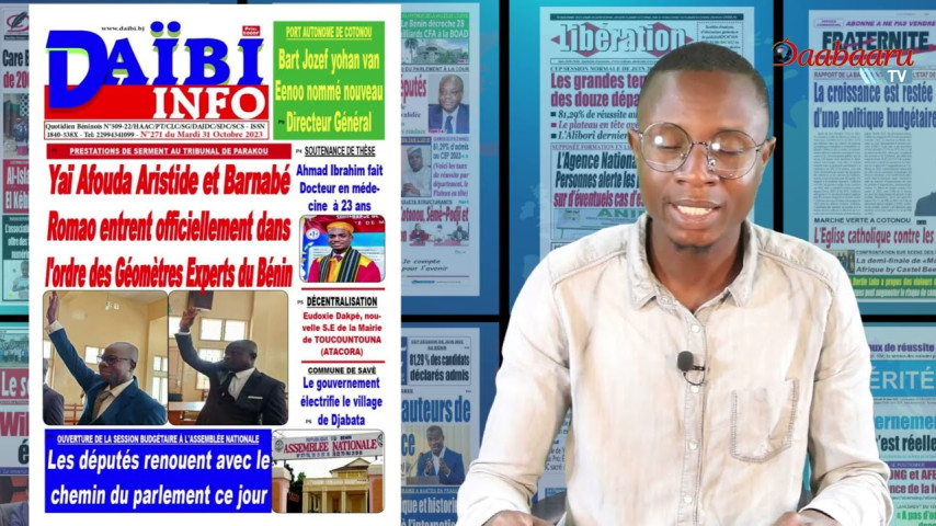 REVUE DES TITRES DE CE MARDI 31 OCTOBRE 2023 SUR DAABAARU TV